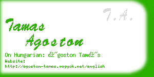 tamas agoston business card